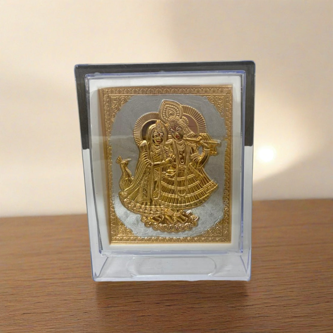 Golden Radha Krishna Decorative Frame for Home & Office