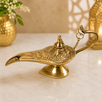 Antique Brass Aladdin Chirag – Handcrafted Traditional Decorative Showpiece