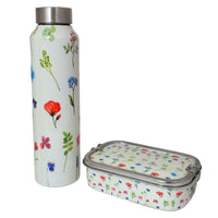 Stainless Steel Lunch Box & Water Bottle (1L) Set