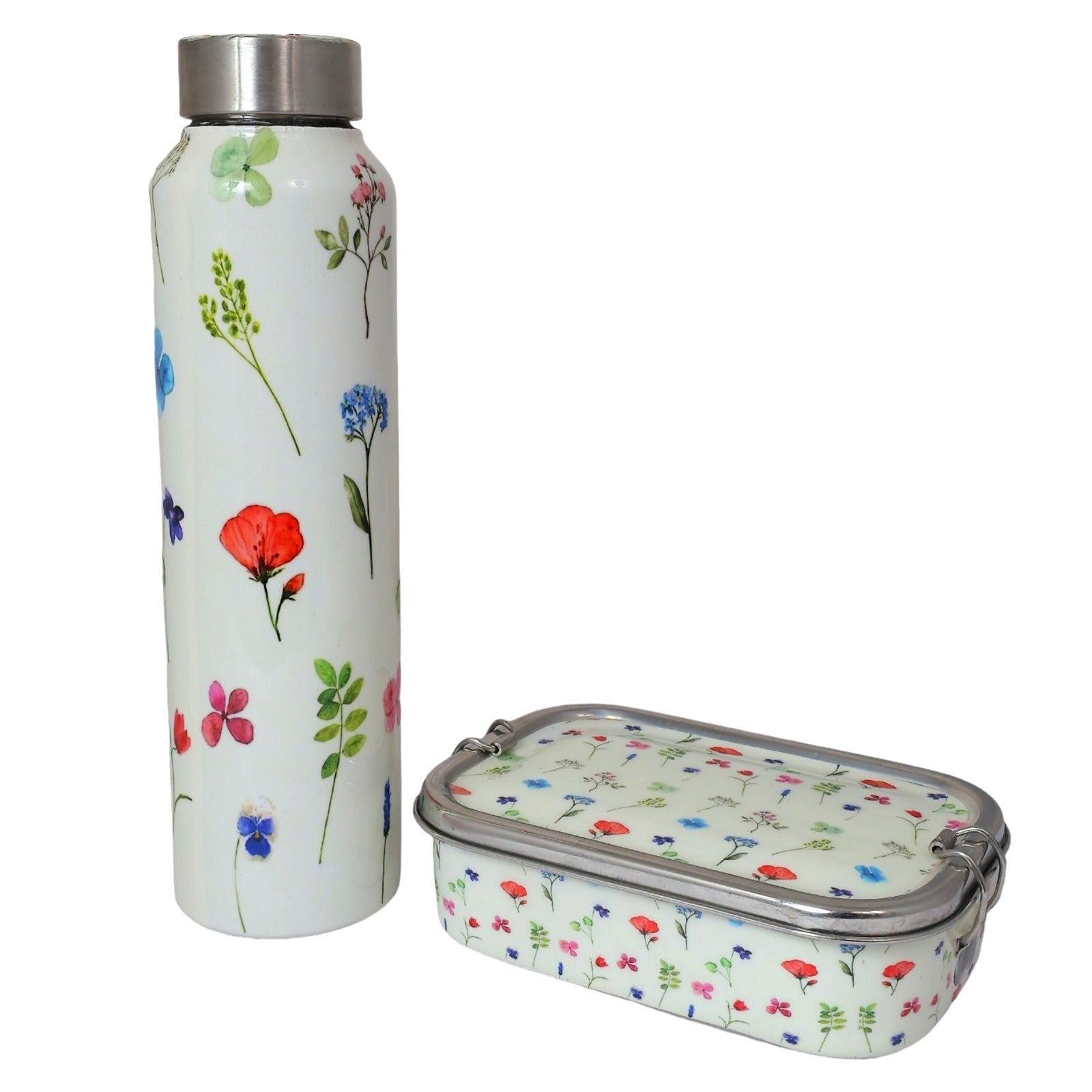 Stainless Steel Lunch Box & Water Bottle (1L) Set