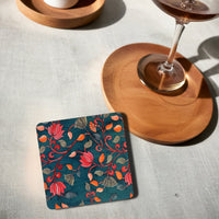 Elegant Pichwai Print MDF Coaster – Stylish & Durable Design(Set of 4)