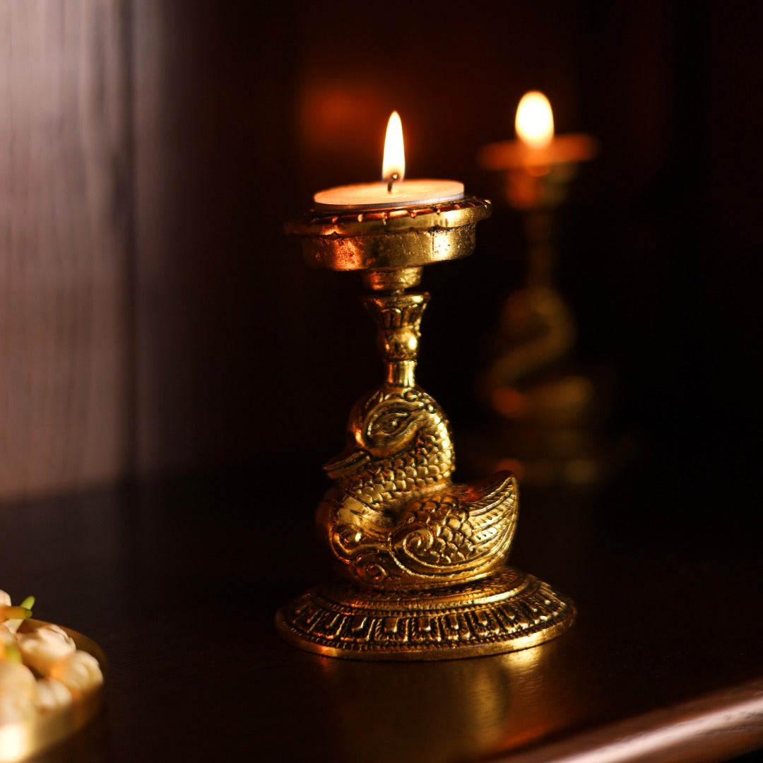 Swan Tealight Holders | Elegant Candle Holders for Home & Festive Decor | Set Of 2
