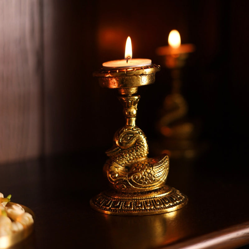 Swan Tealight Holders | Elegant Candle Holders for Home & Festive Decor | Set Of 2