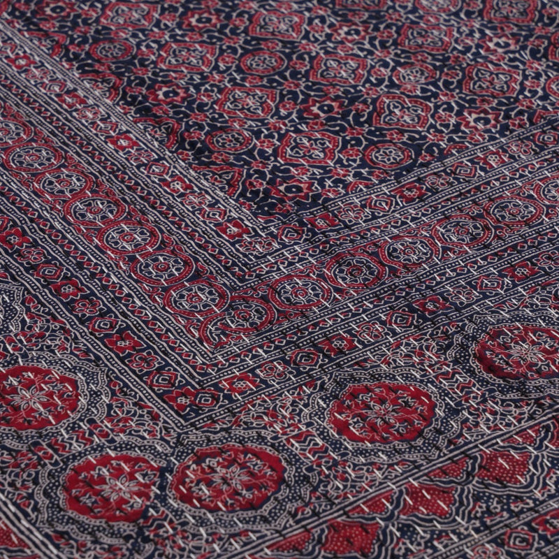Ajrakh Print Bedcover – Premium Diwali Gift for Festive Home Décor