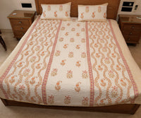 Handcrafted Block Printed Quilted Bedcover With Two Pillowcases