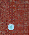 Ruby Red Ajrakh with Kantha Bedcover | Artisan-Made 100% Cotton Bedspread