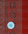 Red Ajrakh with Kantha Bedcover | Artisan-Made 100% Cotton Bedspread