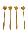 Golden Dessert Spoons Set | 4 Different Designs