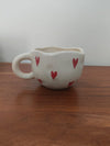 Red Heart Ceramic Mugs  | Vibrant Handcrafted Coffee & Tea Mugs-Set of 2
