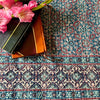 Ajrakh with Kantha Bedcover | Artisan-Made 100% Cotton Bedspread