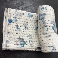 Turtle Design Handcrafted Block Printed Kids Quilt