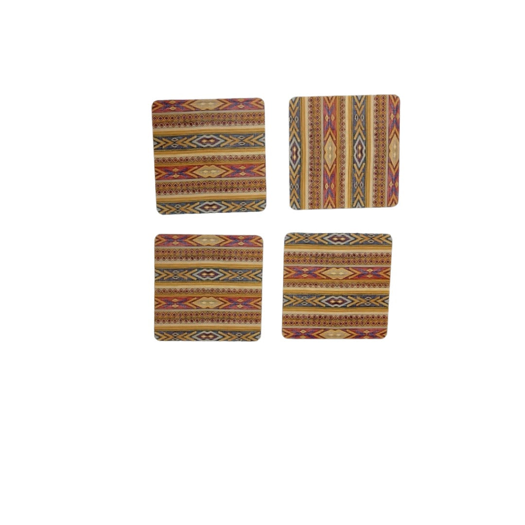 Elegant Print MDF Coaster – Stylish & Durable Design(Set of 4)