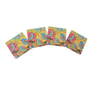 Elegant Print MDF Coaster – Stylish & Durable Design(Set of 4)
