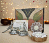 Diwali Gift Box – Parrot T-Light & Wooden Diya Combo