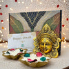 Diwali Gift Box – Durga Face & Metal Wax Diya Combo