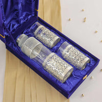 Handcrafted German Silver Bottle & Glass Set for Home, Office & Gifting