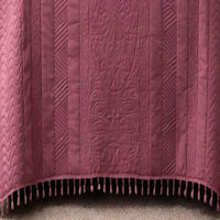 Premium Quilted Cotton Bedcover with Tassels-Mauve
