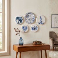 Decorative Metal Wall Plates Set of 5