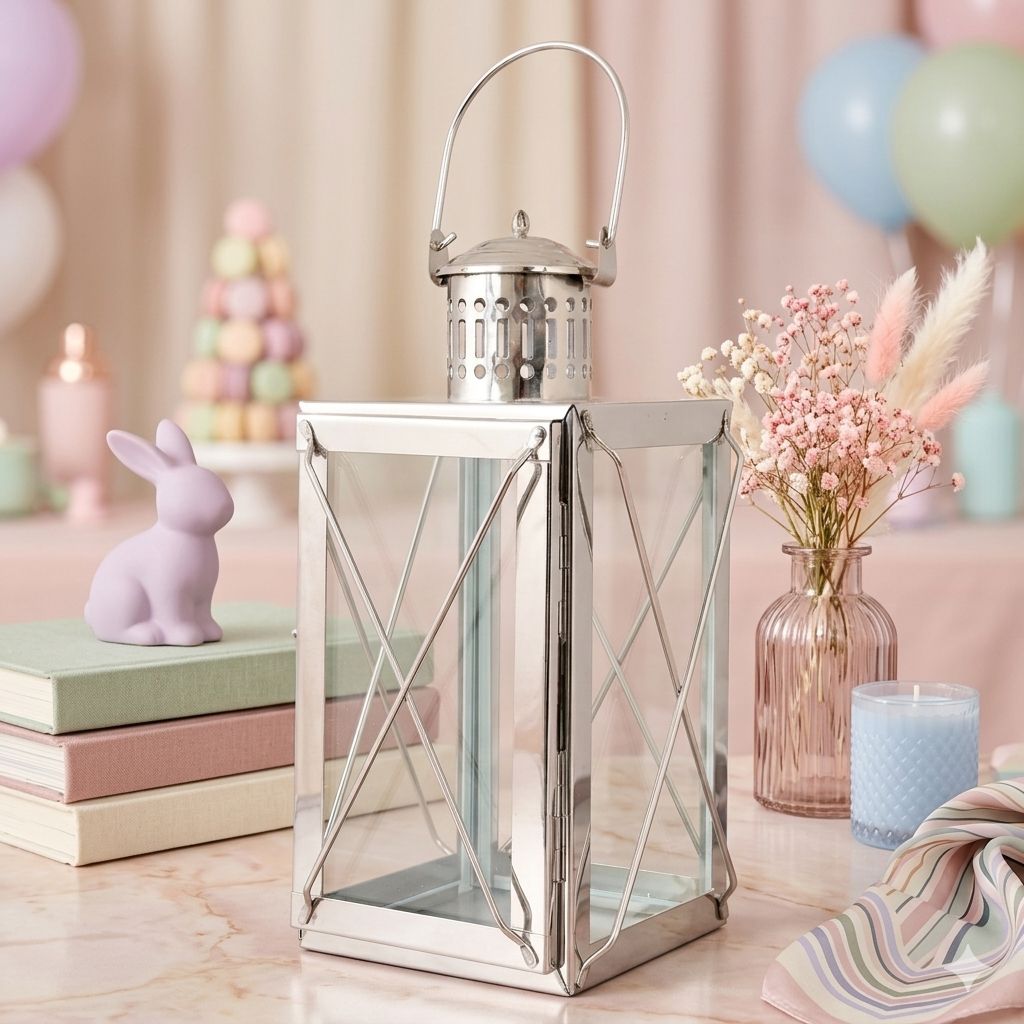 Nickel Metal Aroma Lamp | Contemporary Lantern for Home Decor