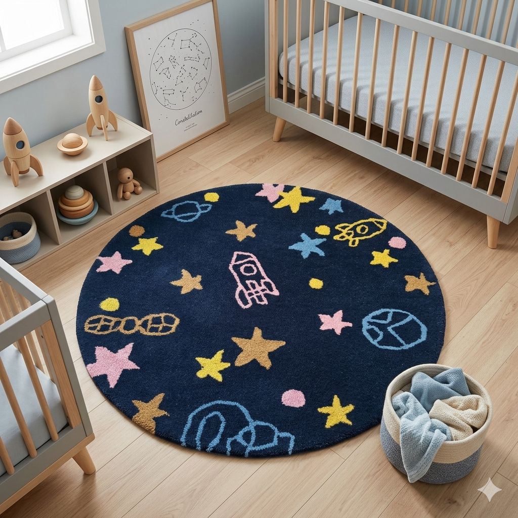 Space Print Hand-Tufted Carpet