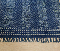 Symmetrical Block Printed Cotton Dhurri Rug