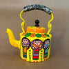 Decorative Yellow Kettle | Hand Painted Home & Garden Decor