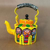 Decorative Yellow Kettle | Hand Painted Home & Garden Decor