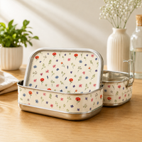Eco-Friendly Ethnic Meenakari 2-Tier Steel Tiffin