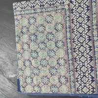 Ajrakh with Kantha Bedcover | Artisan-Made 100% Cotton Bedspread