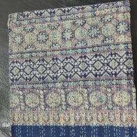 Ajrakh with Kantha Bedcover | Artisan-Made 100% Cotton Bedspread