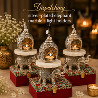 Silver Plated Elephant Tealight Holder