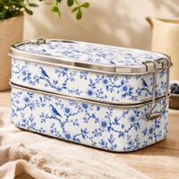 Eco-Friendly Ethnic Meenakari 2-Tier Steel Tiffin