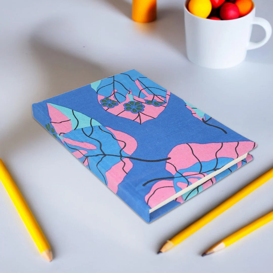 Premium Rakhi Gift Box- Bookmark Owl Print + Diary Blue Leaf
