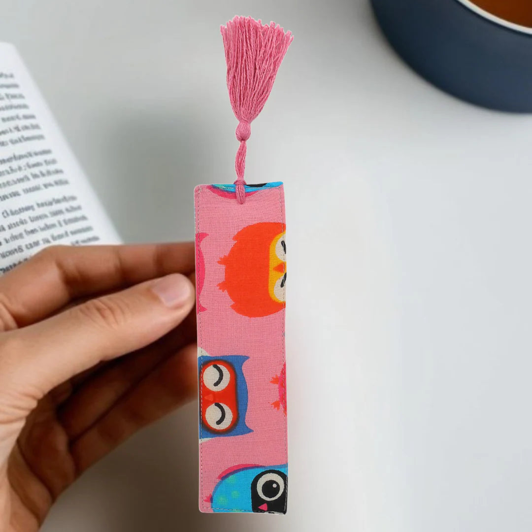 Premium Rakhi Gift Box- Bookmark Owl Print + Diary Blue Leaf