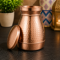 Handcrafted Hammered Copper Jar with Lid – Elegant Artisan Design