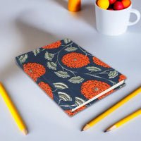 Premium Rakhi Gift Box- Bookmark Geometric Print + Diary  Navy Blue Floral