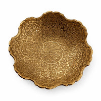 Golden Dessert Spoons with Handcrafted Brass Decorative Bowls Combo