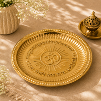 Handcrafted Brass Om Pooja Thali – Traditional Pooja Plate