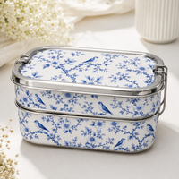 Eco-Friendly Ethnic Meenakari 2-Tier Steel Tiffin