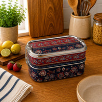 Eco-Friendly Ethnic Meenakari 2-Tier Steel Tiffin