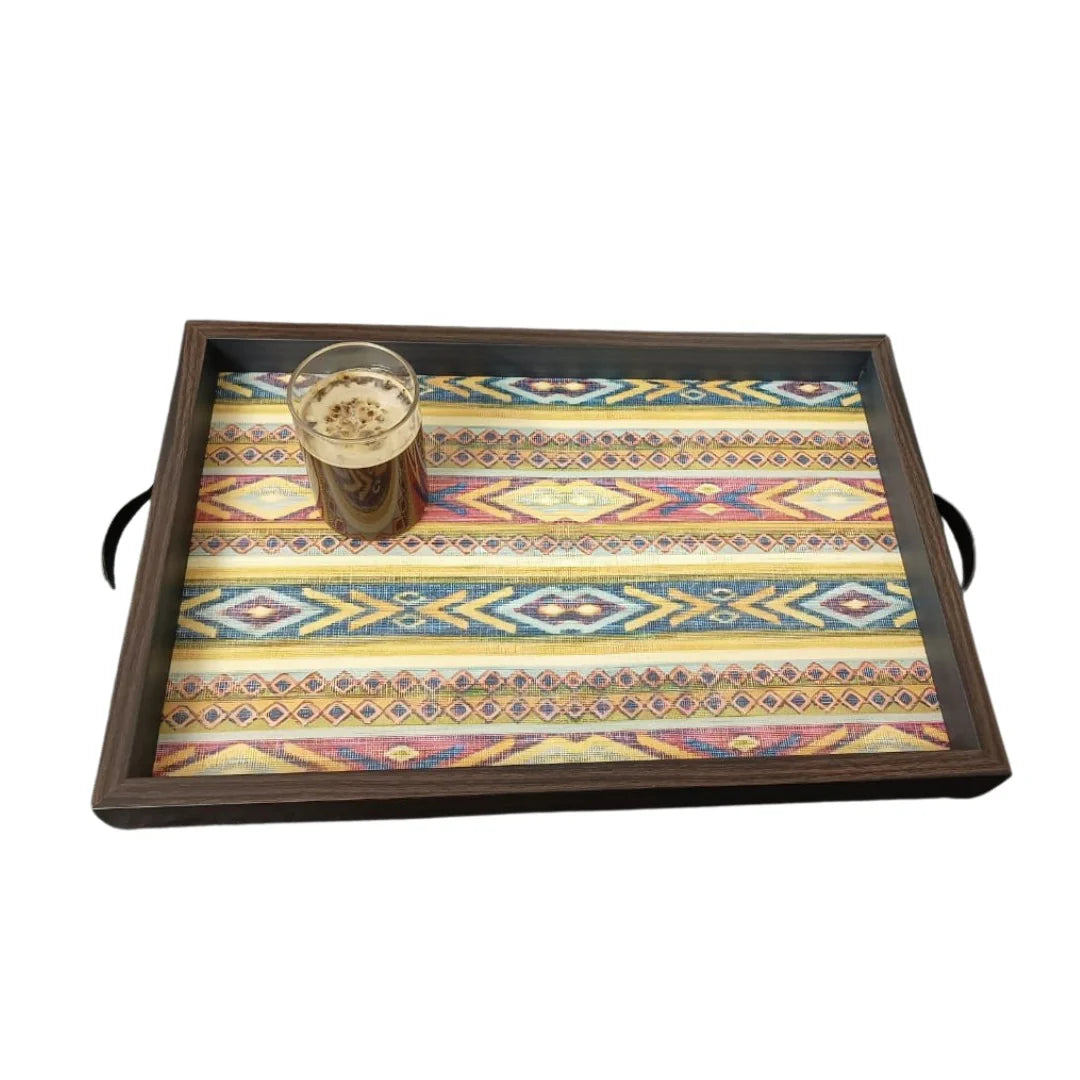 BG|Elegant Rectangular MDF Serving Tray | Stylish & Durable Serving Tray for Home & Dining Decor.