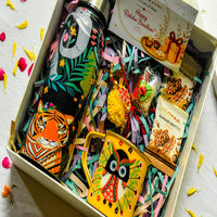 Premium Rakhi Gift Box- Jungle Bottle+ Owl Mug