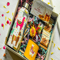 Premium Rakhi Gift Box- Llama Bottle+ Llama Mug