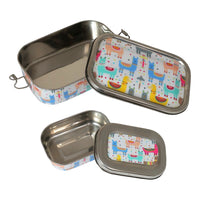 Meenakari Steel Tiffin Box – Stylish & Durable -Set Of 2 ( Panda +Llama) Combo