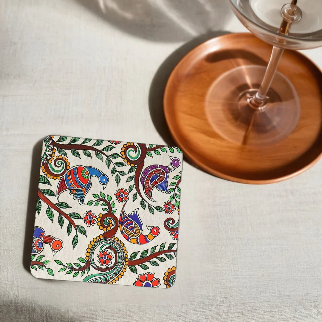 BG|Elegant MDF Print Coaster – Stylish & Durable Design (Set Of 4)
