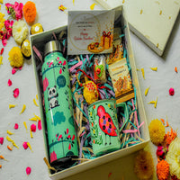 Premium Rakhi Gift Box- Panda Bottle+ Bird Mug